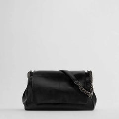 Texture Folding Women's Leather Handbag Shoulder Bag