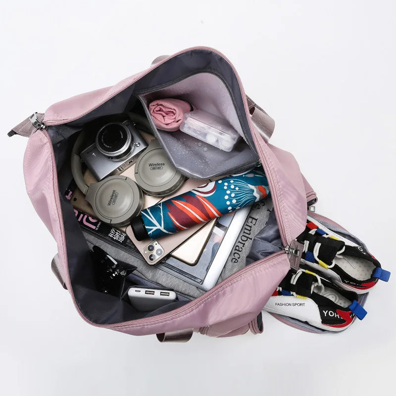 Women's Portable Travel Bag Wet Dry Separation Large Capacity Yoga Fitness Bag