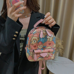 Jacquard Canvas Casual Backpack Women Bag