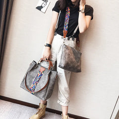 Women's PU Leather Wide Shoulder Strap Bag