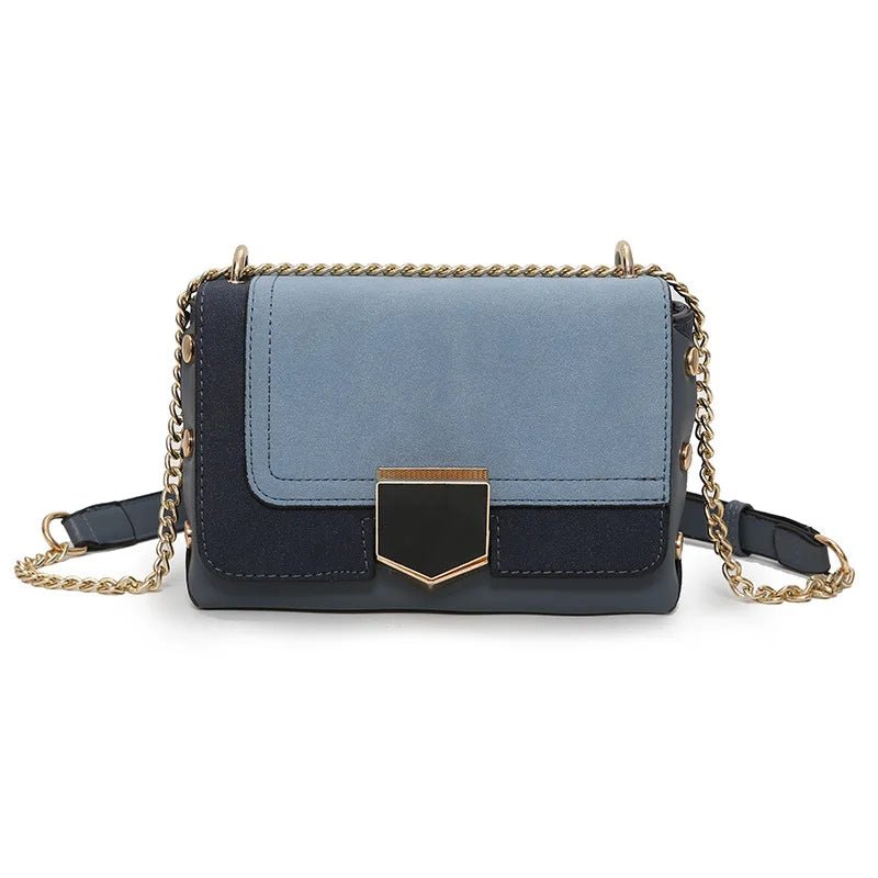 Women's PU Leather Chain Messenger Bag Small Square Shoulder Bag