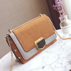 Women's PU Leather Chain Messenger Bag Small Square Shoulder Bag