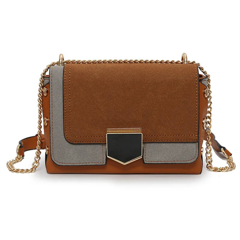Women's PU Leather Chain Messenger Bag Small Square Shoulder Bag