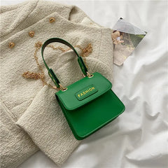 Women's Leather Square Crossbody Bag with Flap Cover