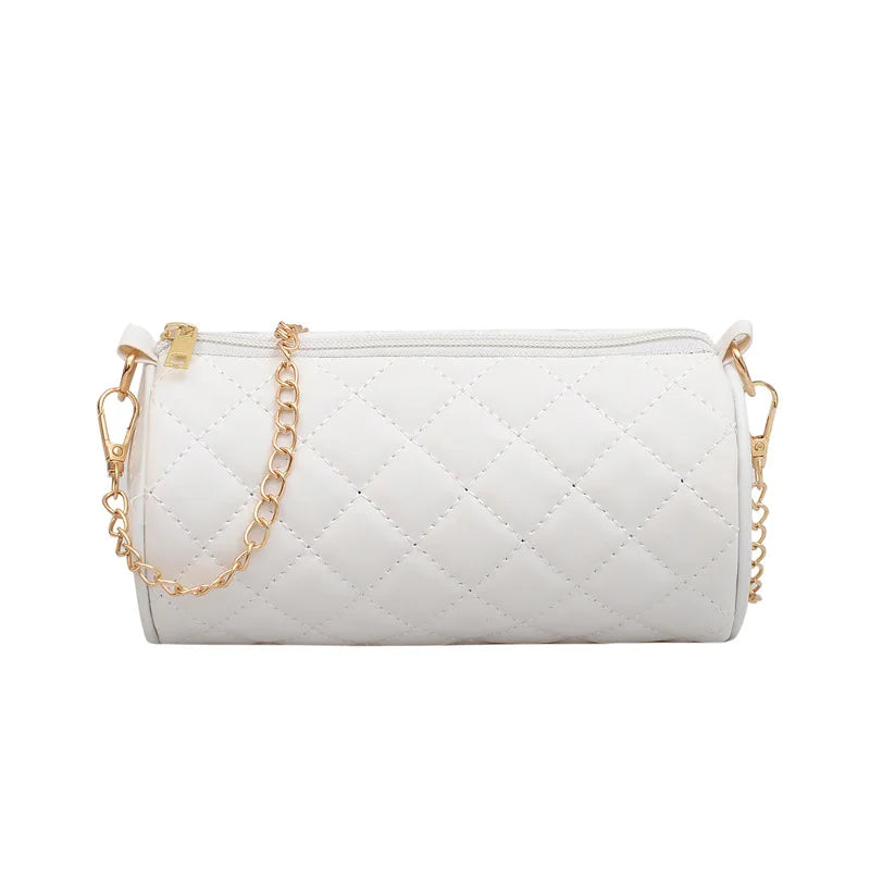 Embroidered Rhombus Shoulder Bag Chain Messenger Handbag