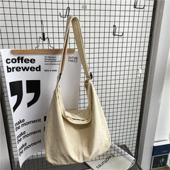Canvas Saddle Bag Women's Armpit Bags Thick Cotton Cloth Crossbody Bag