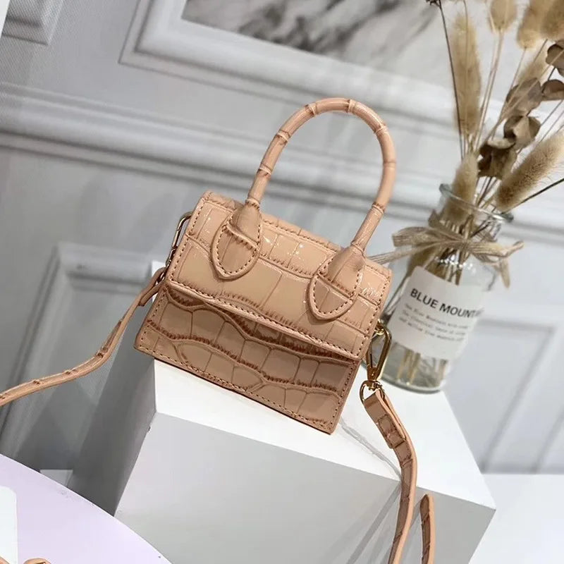 Crocodile PU Leather Mini Messenger Shoulder Bag