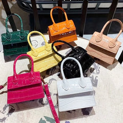 Crocodile PU Leather Mini Messenger Shoulder Bag
