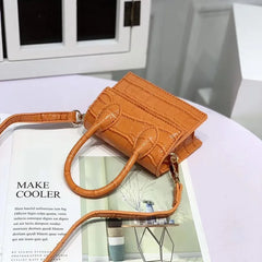Crocodile PU Leather Mini Messenger Shoulder Bag