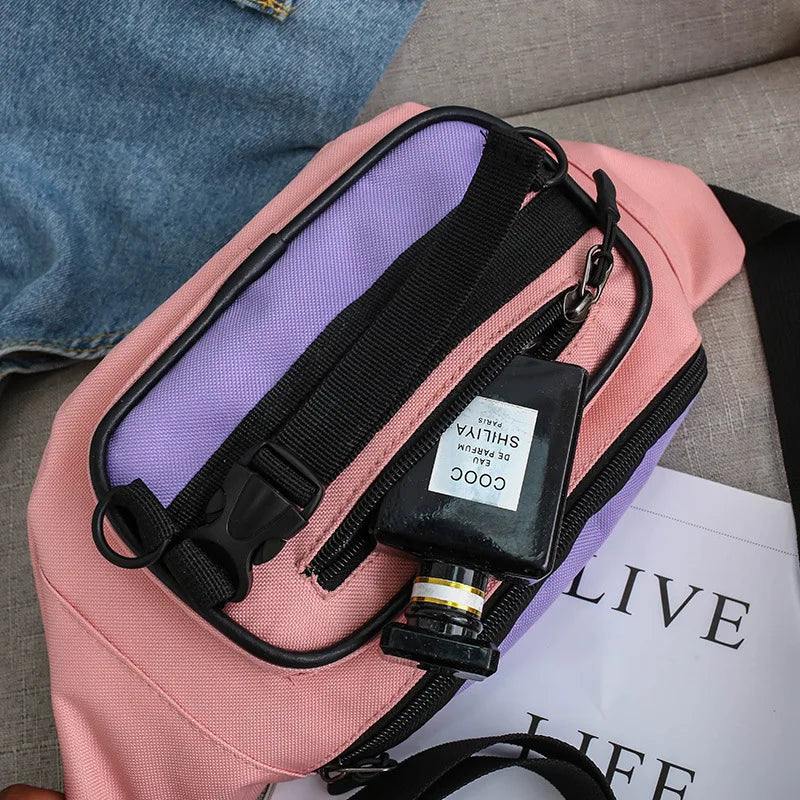 Women's Canvas Messenger Bag Solid Chest Bag