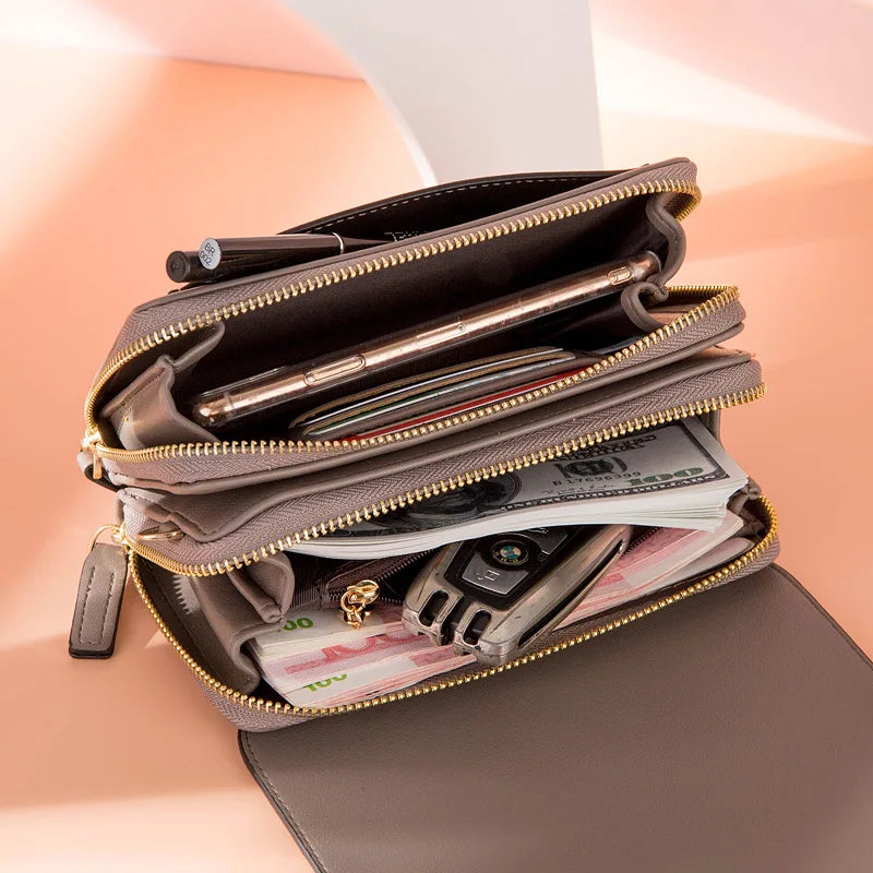 2022 Women Messenger Bag Square Bag Cloth Pattern Turn Lock Mini Bag