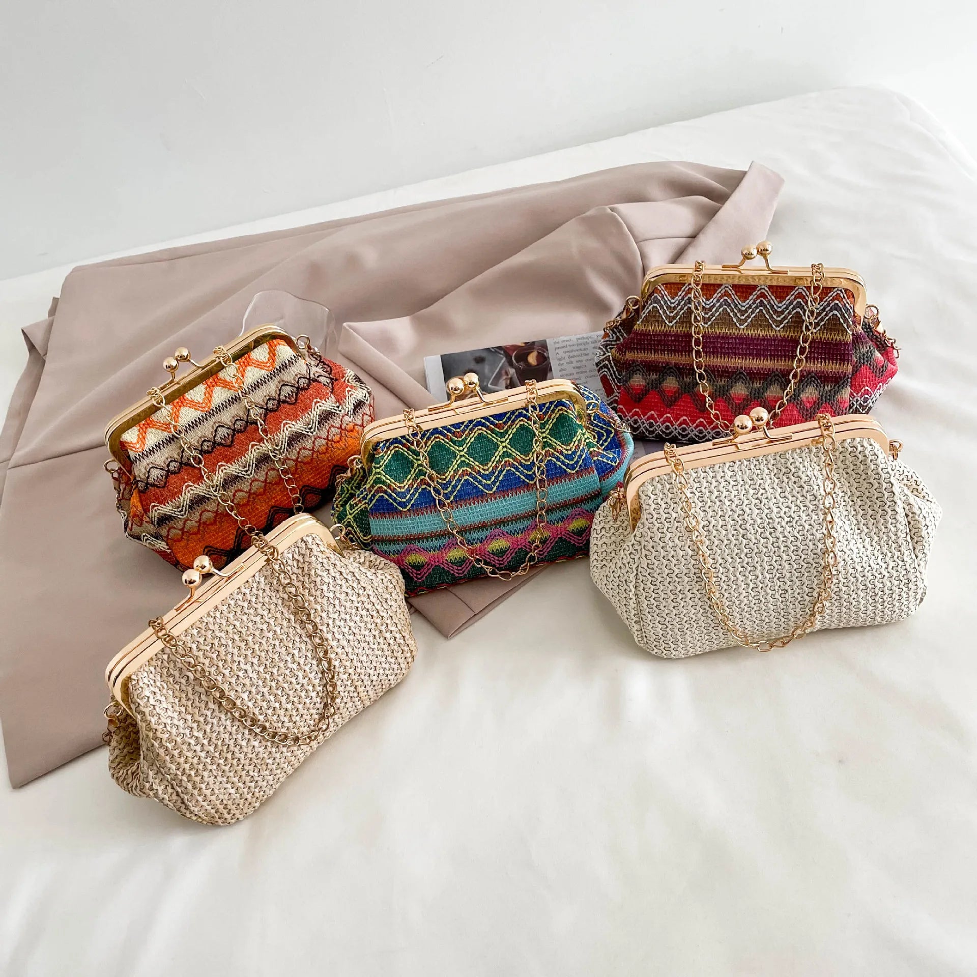 Fall Mini Shell Shoulder Bag Crossbody Chain Ethnic Woman