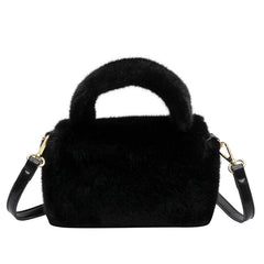 Winter Plush Crossbody Bag - Soft Fur Shoulder Bag Purse