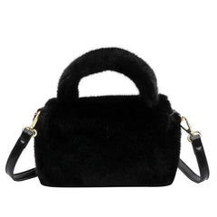 Winter Plush Crossbody Bag - Soft Fur Shoulder Bag Purse