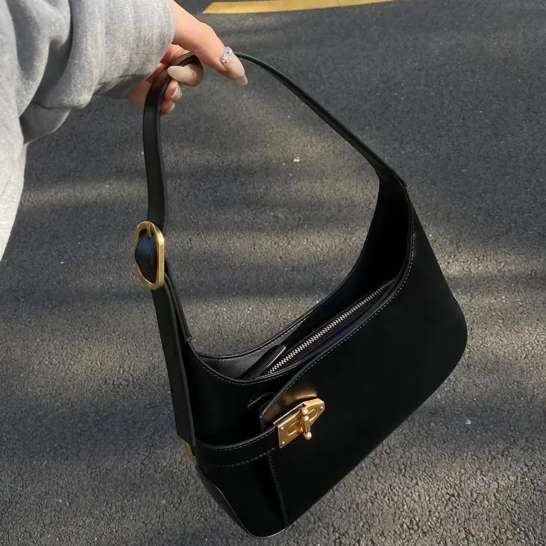 PU Leather Shoulder Underarm Bag Women's Handbags Retro Solid Casual