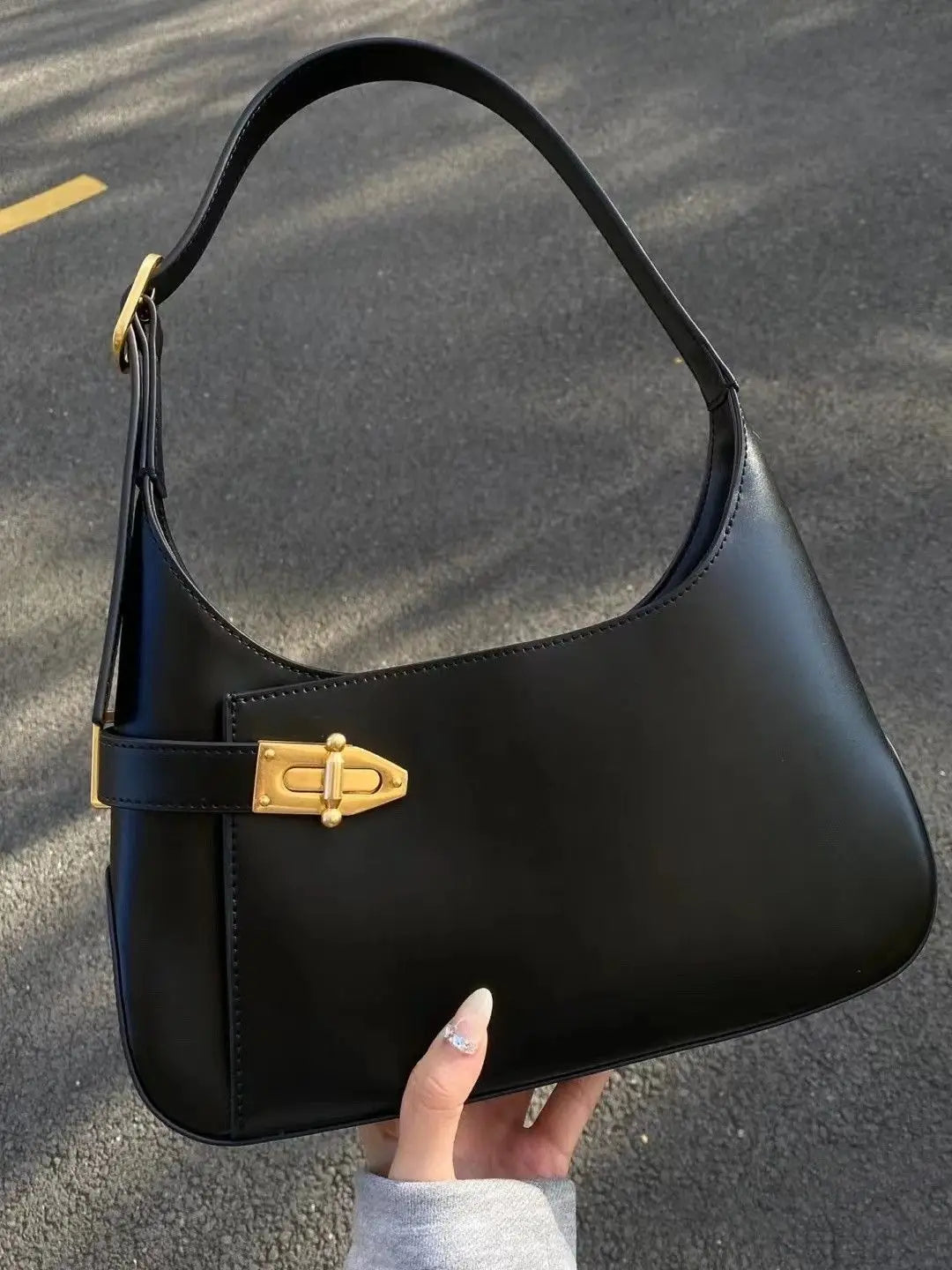 PU Leather Shoulder Underarm Bag Women's Handbags Retro Solid Casual