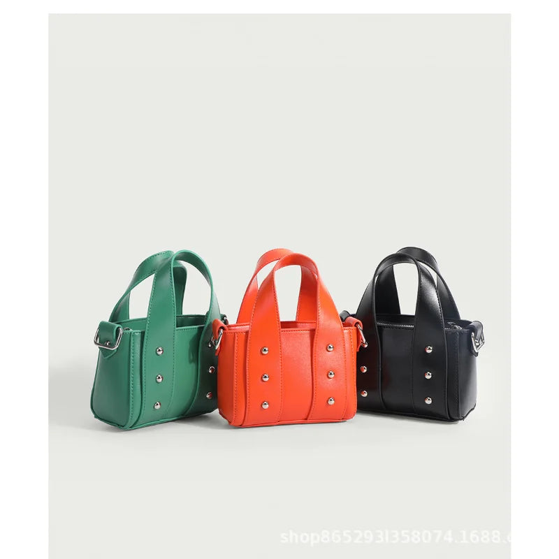 Rivet Pu Leather Mini Handbag Women'S Messenger Bag