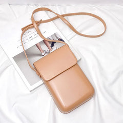 Mini PU Leather Crossbody Bag for Women Girls Ladies Solid Color