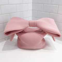 Woman Personality Pink Spliced Bow Evening Clutch Bags