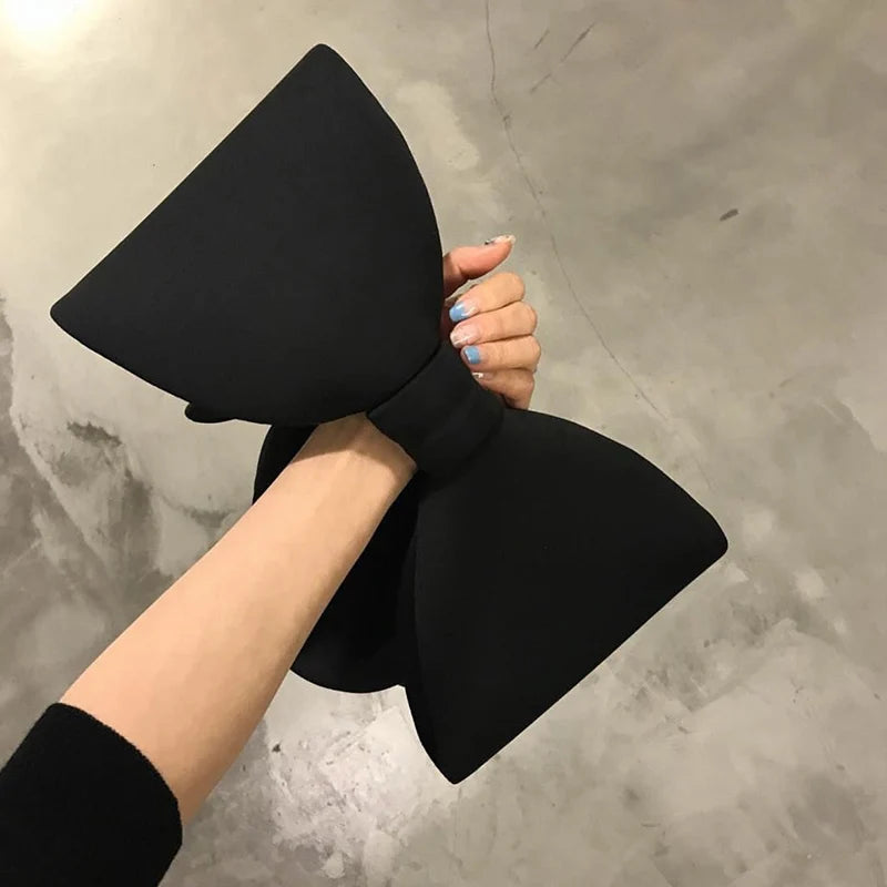 Woman Personality Pink Spliced Bow Evening Clutch Bags