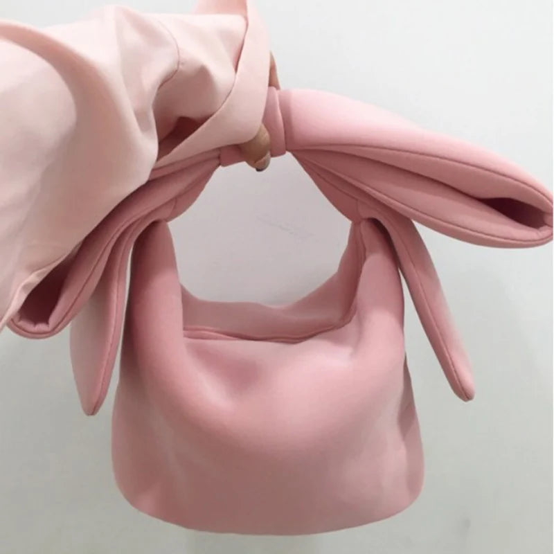 Woman Personality Pink Spliced Bow Evening Clutch Bags