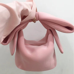 Woman Personality Pink Spliced Bow Evening Clutch Bags