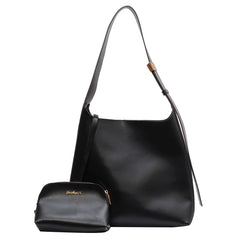 Crossbody Shoulder Bag Women Work Tote Lock Soft PU Leather Multi-function