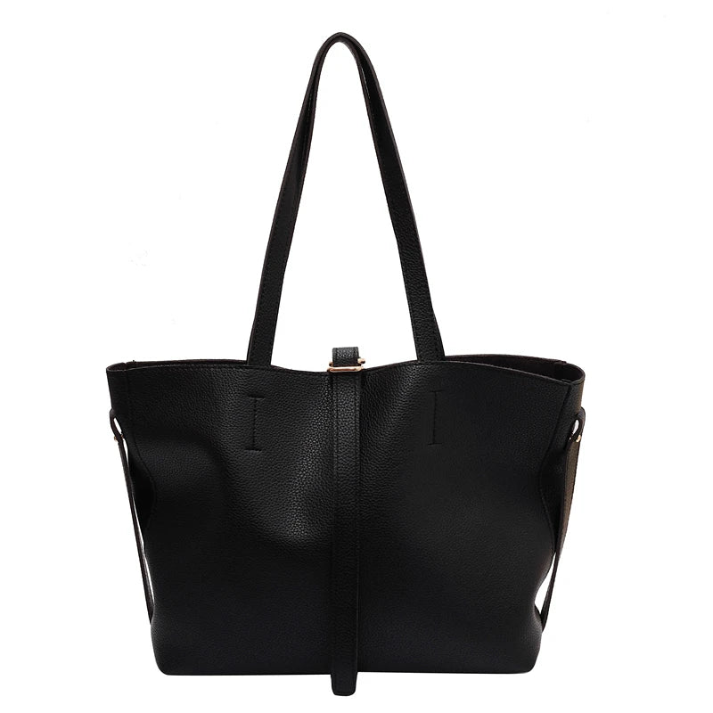 PU Leather Shoulder Bags Multi-function Work Big Pockets