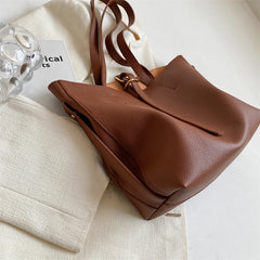 PU Leather Shoulder Bags Multi-function Work Big Pockets