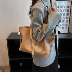 PU Leather Shoulder Bags Multi-function Work Big Pockets