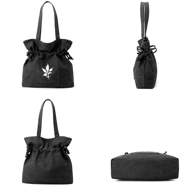 Canvas Shopper Shoulder Bag for Women