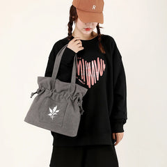 Canvas Shopper Shoulder Bag for Women