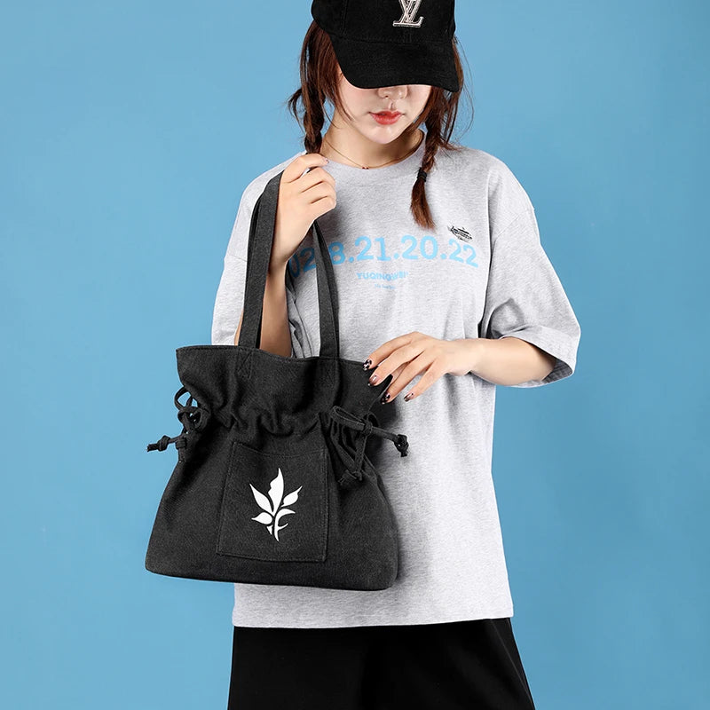 Canvas Shopper Shoulder Bag for Women