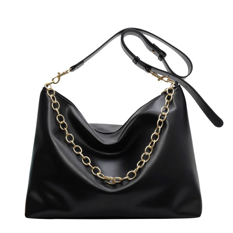 Women Chain Shoulder Bag PU Leather Crossbody Hobo Handbag