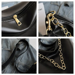 Women Chain Shoulder Bag PU Leather Crossbody Hobo Handbag
