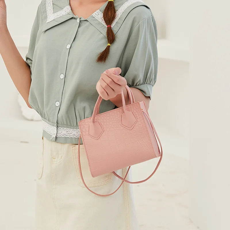Crocodile Pattern Crossbody Handbags Vintage Style Shoulder Bag