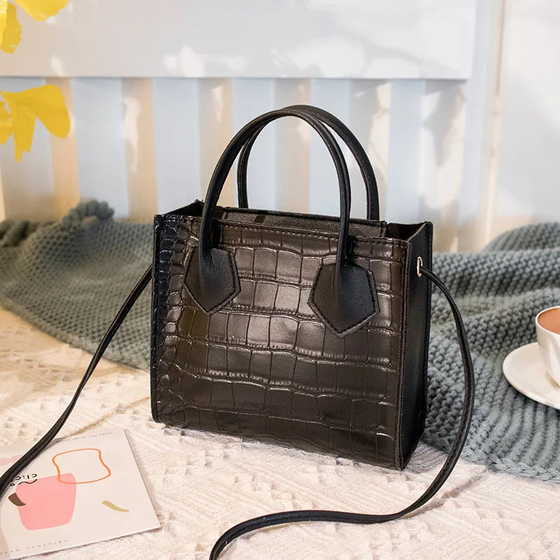 Crocodile Pattern Crossbody Handbags Vintage Style Shoulder Bag