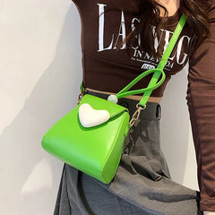 Women Green Small Handbag Clutch Chain Shoulder Bag