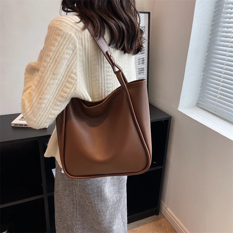 Fashionable Female Shoulder Bags Daily Casual Multi-function PU Leather
