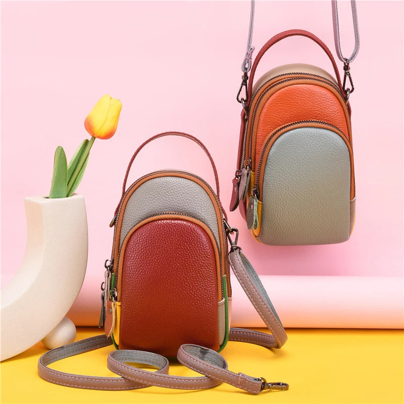 Leather Women Handbags Mini Phone Bags Wallets Shoulder Bag