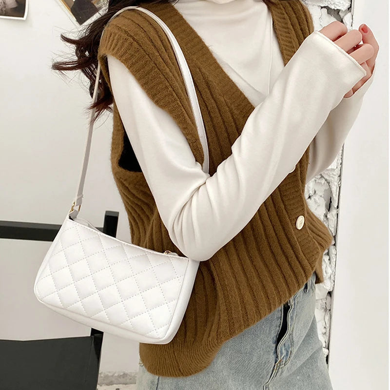 Hot Lingge Women's Bag PU Leather Underarm Crossbody Shoulder Bag