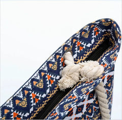 Printed Geometry Canvas Shoulder Bags Large Size Shopping Bags