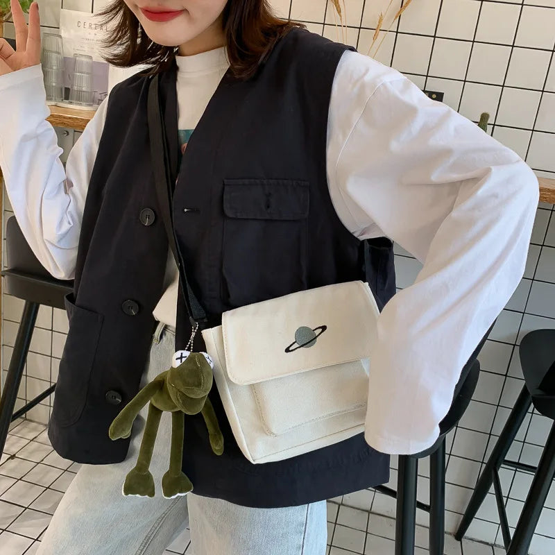 Japanese Style Wind Planet Tooling Art Girl Student Shoulder Bag