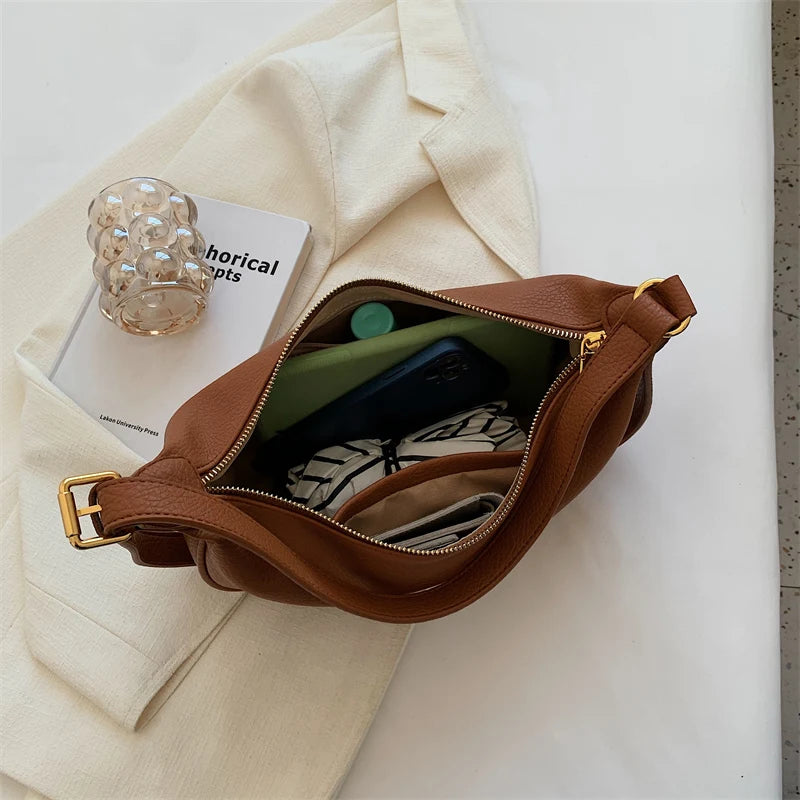 Women PU Leather Retro Shoulder Bags Stylish Handbags
