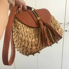 Bohemian Tassel Straw Beach Shoulder Bags