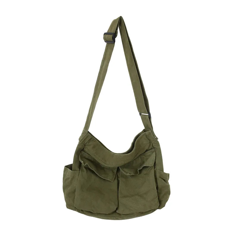 Canvas Shoulder Bags Large Capacity Soft Denim Bag for Women