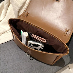 Vintage Nubuck PU Leather Square Messenger Bag Handbags and Purses