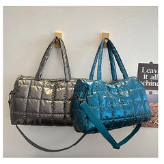 Large Capacity Winter Women's Down Fabric Shoulder Bag