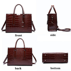 Crocodile Pattern Shoulder Bag Women PU Leather Handbag Female Crossbody Tote