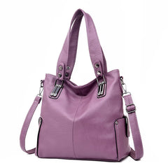 High Women Leather Handbag Rivet Package Large Tote Shoulder Bag Purse